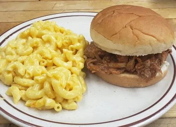 BBQ Pulled Pork Sandwich and Mac-N-Cheese
