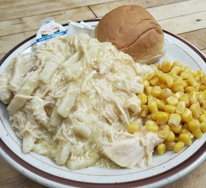 Chicken and Noodles over Mashed Potatoes